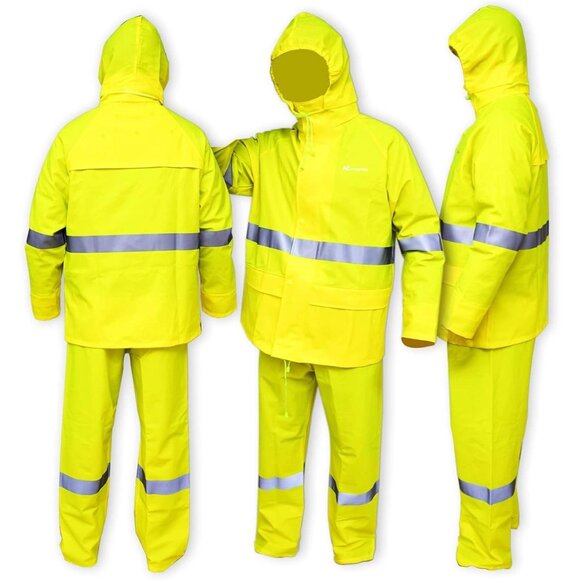 Rain Suits for Men Waterproof Heavy Duty Rain Gear Jacket Coat w/ Pants (READ) - Picture 14 of 14